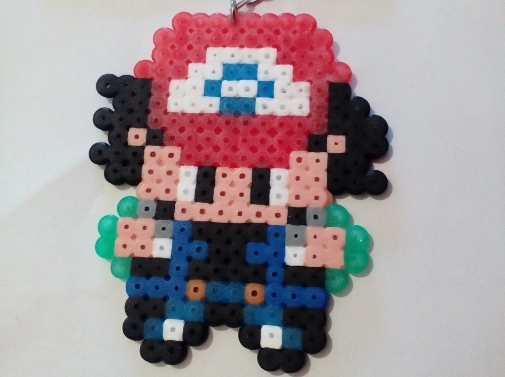 Porte Cles Pixel Art En Perles Hama Sacha Garcon Dresseur De Pokemon Un Grand Marche