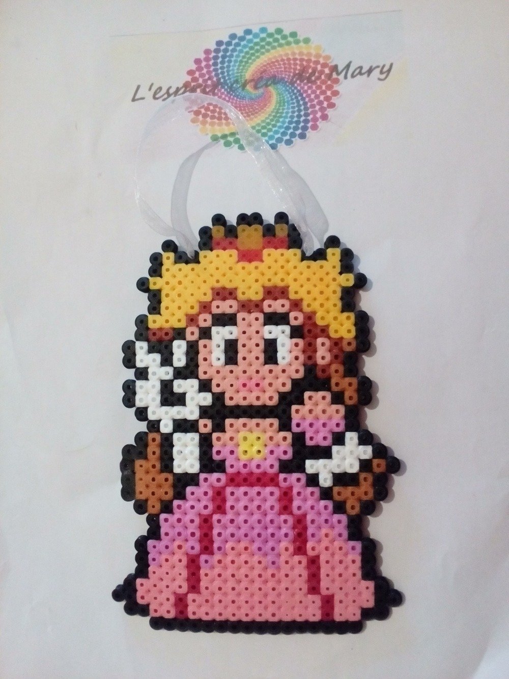 Décoration Murale En Perles Hama Pixel Art Princesse Peach De Super Mario