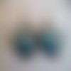 Boucles d'oreilles bronze cabochon femme sous lune bleue 25mm