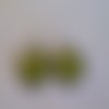 Boucles d'oreilles argent cabochon vert motif 18mm