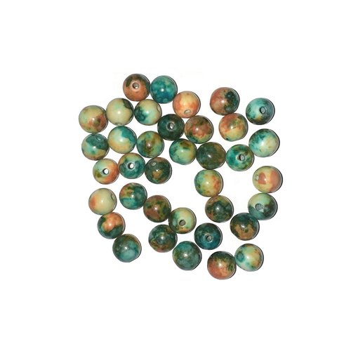 Perles en jaspe océan 7 mm