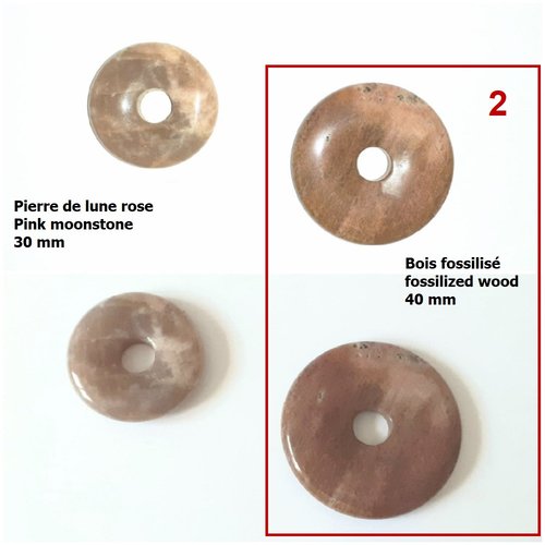 Donut bois fossile 40 mm