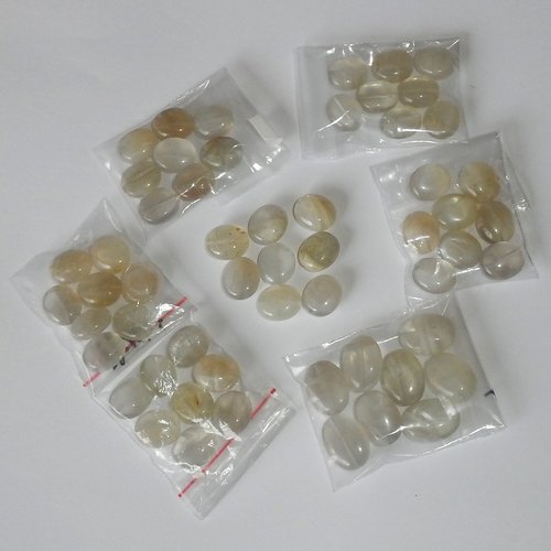 Lot de 8 perles ovales percées en pierre de lune 15x11 mm