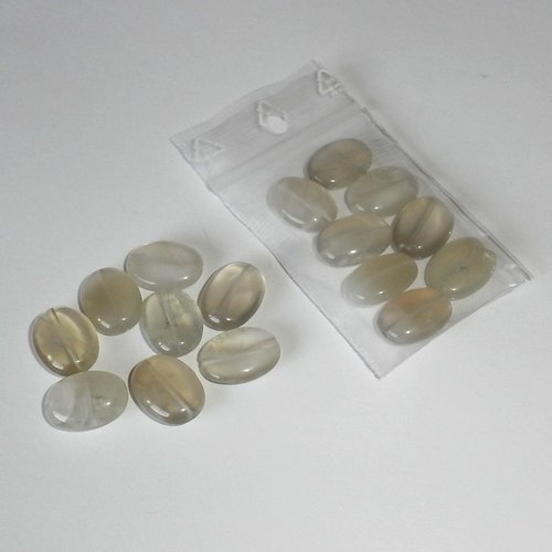 Lot de 8 perles ovales percées en pierre de lune 16x12 mm