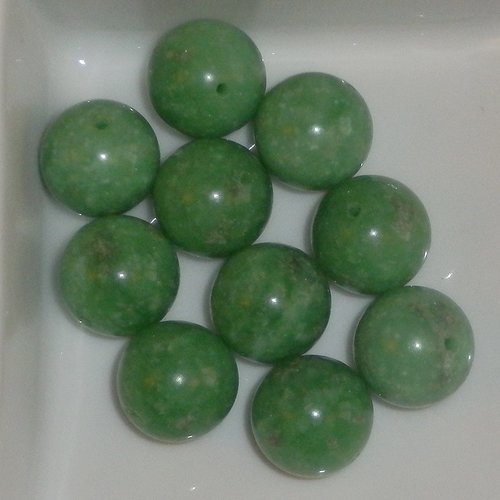 Perle ronde 14 mm en jade afghan