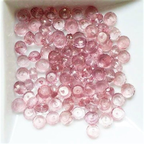 Lot 13 perles rondelles facettées en topaze rose