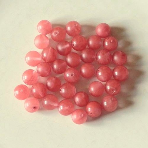Perle quartz fraise 12 mm.