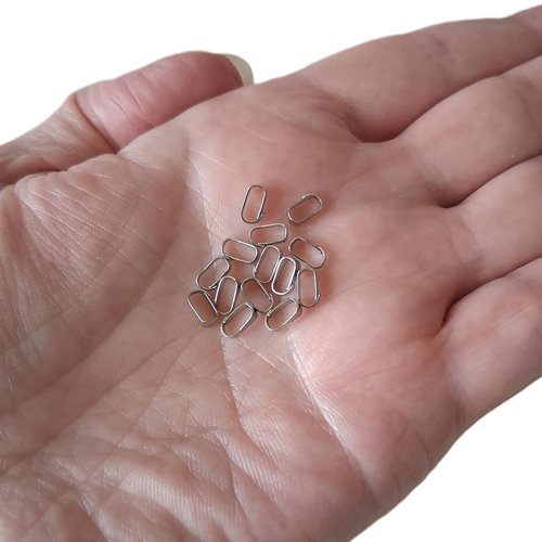 Lot de 14 petites bélières 6x2 mm en acier inoxydable