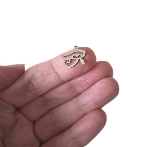 Lot de 5 breloques œil d'horus 14x13x1 mm en acier inoxydable