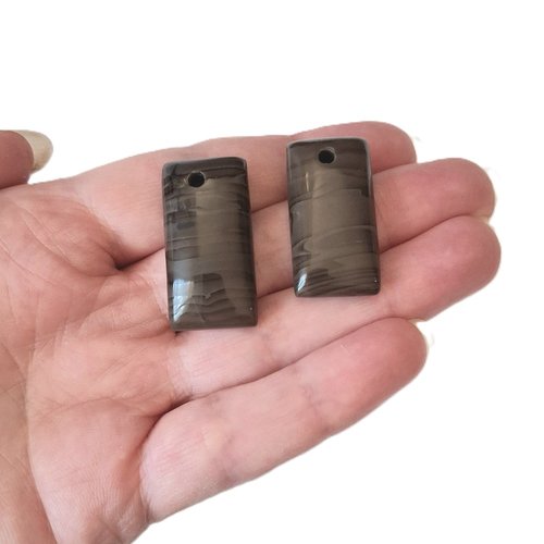 2 cabochons percés en pierre marron