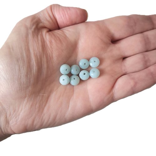 Lot 8 perles rondelles amazonite 8x5 mm