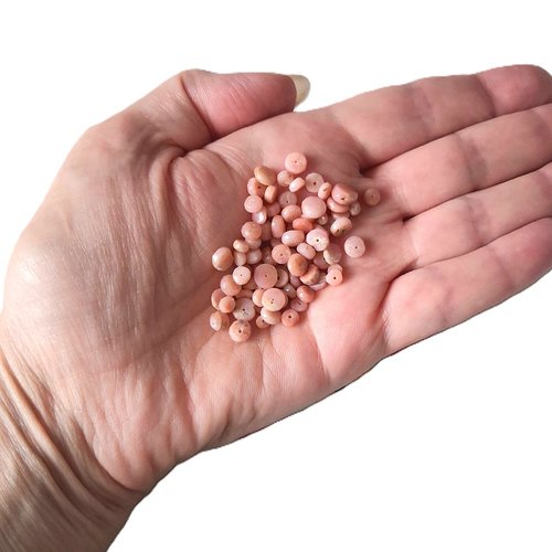 Lot perles rondelles opale rose