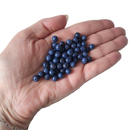 Lot 60 perles 6 mm dumortiérite