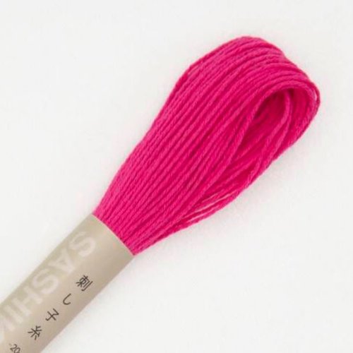 Fil sashiko, en coton, de couleur fuchsia, 20 mètres, spécial créations, vente à l'unité