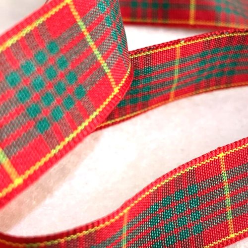 Ruban écossais, de la maison berisfords, ruban en polyester, 100 %, 16 mm de large, vendu au mètre