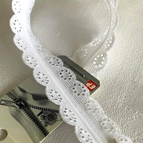 Fermeture à glissière, invisible, en dentelle, 22 cm, prym, de couleur blanche, neuve, vendue à l'unité