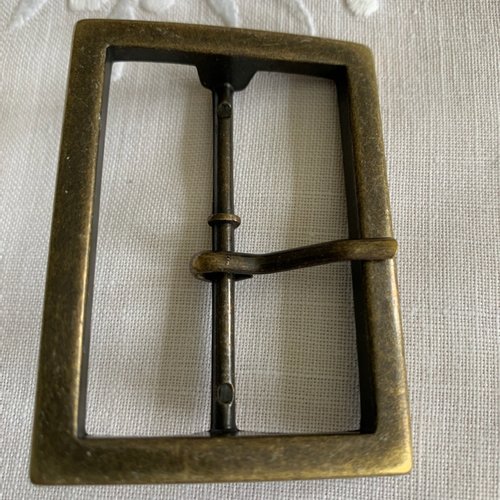 Boucle de ceinture, en métal, nuances bronze, haute de 50 mm, 5 cm, neuve et vendue à l'unité