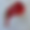Appliqué, patch, oiseau cardinal, au plumage rouge, 4.8 cm sur 8 cm de haut, vente à l'unité