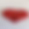 Appliqué, embellissement, coeur rouge avec paillettes, saint valentin, 4.5 cm/5, vente par deux