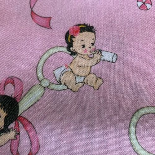 Tissu en coton, michael miller, usa,  des bébés sur des hochets géants,  ! vente par 55/45 cm