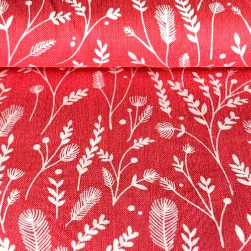 Tissu, en 100 % coton, de la maison dashwood, "cucoo's calling" rose et blanc, vente par 25/112 cm