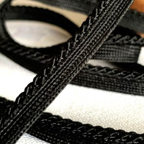 Dépassant, passepoil, 8 mm de large, couleur : noir, en polyester, produit français, pour robes, vente au mètre