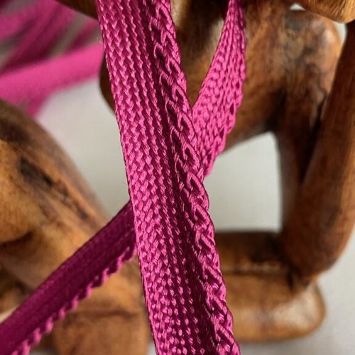 Dépassant, passepoil, 8 mm de large, couleur : prune, en polyester, produit français, pour robes, vente au mètre