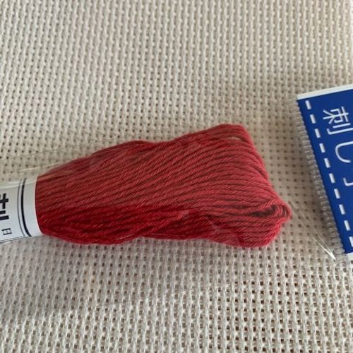 Fil de broderie sashiko, de marque olympus, coloris rouge foncé, échevette de 20 mètres, vente à l'unité