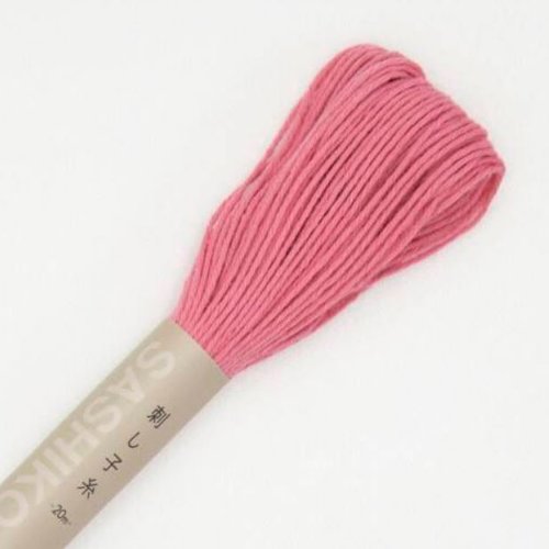 Fil de broderie sashiko, de marque olympus, coloris rose, échevette de 20 mètres, vente à l'unité