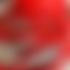 Noël : passepoil dépassant, en simili cuir, rouge, 10 mm de large, neuf, vendu au mètre
