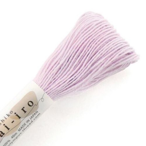 Fil sashiko, les pastels du printemps, de marque olympus, coloris rose sorbet, échevette de 40 mètres, vente à l'unité