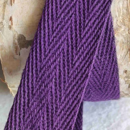 Ruban en sergé de coton, non amidonné, de couleur violet, en coton, 20 mm de large, pour tous loisirs créatifs, vendu au mètre