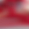 Noël : galon, ruban, de pompons, en polyester, 1.2 cm de large, de couleur rouge vermillon, neuf, au mètre