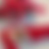 Noël : ruban de velours, en polyester, de couleur rouge, large de 9 mm, vente au mètre linéaire