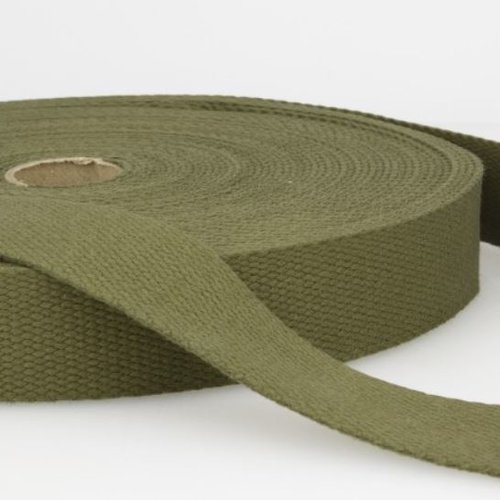 100 % coton, sangle de sac, ceinture d'été, de couleur kaki, 30 mm de large, vendue au mètre linéaire