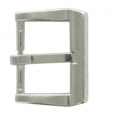Boucle de ceinture, environ 2 cm / 2.5 cm, en métal argenté, neuve, vendue à l'unité