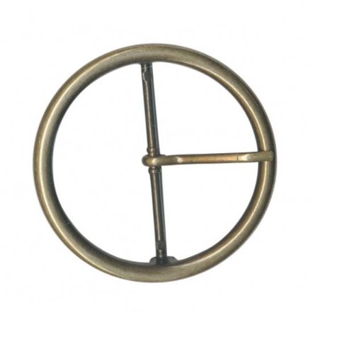 Boucle ronde, 58 mm de diamètre, 47 mm pour la tige, délicat produit, en métal couleur bronze