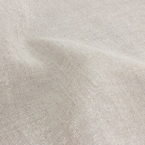 Tissu lurex argenté, 50 % coton, 50 % polyester, laize de 155 cm, vente par 25 cm de haut