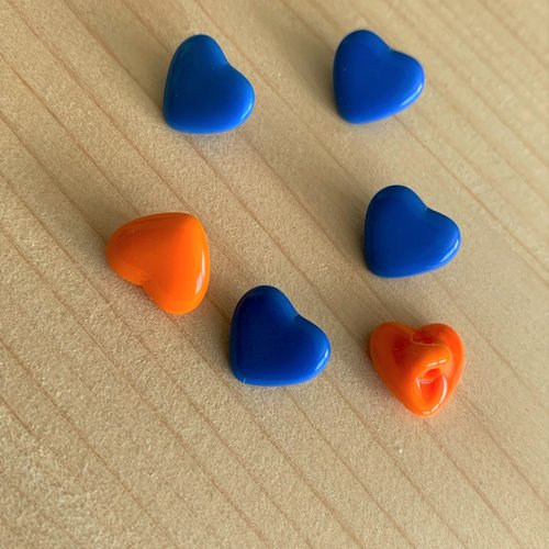 En forme de coeur, boutons en verre, bleu de france, 10 mm, à pied, verre tchèque, collection, habillement, vente à la pièce