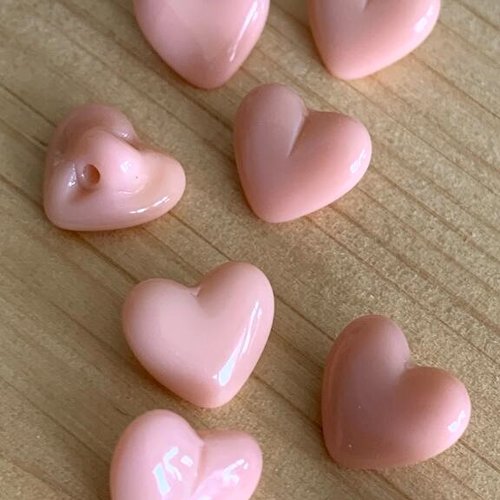 En forme de coeur, boutons en verre, roses, 11 mm, à pied, verre tchèque, pull, robe, vente à la pièce