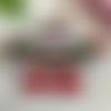 Ecusson, noël, santa sur pieds, 8 cm/7 cm, rouge, vert et blanc, à fixer au fer ou à coudre, à la pièce