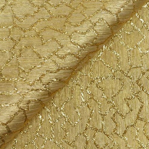 Toile légère lurex dorée, 100 % polyester, laize de 130 cm, vente par 25 cm de haut