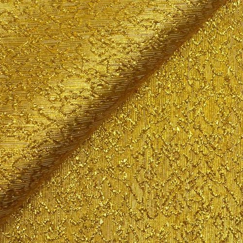 Toile légère, fissurée, en lurex dorée, 100 % polyester, laize de 130 cm, vente par 25 cm de haut