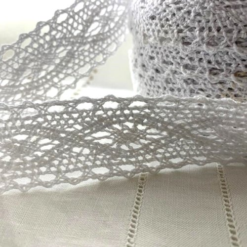 Dentelle en coton, large de 3 cm, entre-deux, non français, pour vos créations, vente au mètre