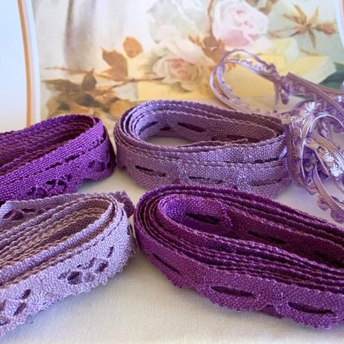 Lilas, mauve, lavande, prune, voici le coffret cadeau de dentelles colorées, d'atelier de france, à l'unité