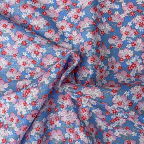 Nouveauté : tissu japonais naka fabrics, en coton, aux jolies couleurs, bleu pâle, rose, or, blanc, vente par 25 cm/110 cm