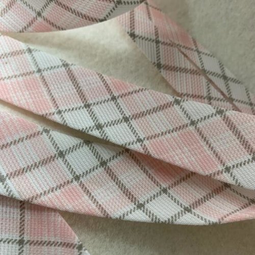 Nouveau ! biais en coton, 100 %, aux couleurs douces de rose, blanc et céréale, 25 mm de large, vente au mètre