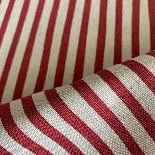 Commande spéciale, tissu japonais, 25 % lin, et 75 % coton, rayures brique et écru, haute qualité, vente pour 5 m / 110 cm de le