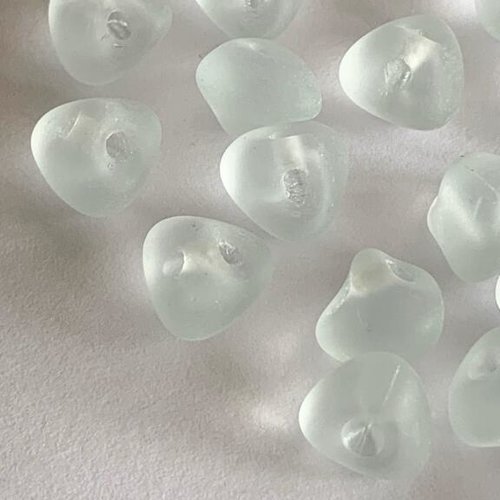 Bouton en verre, 10 mm, en forme de triangle, cristal mat, translucide, pour embellissement, à l'unité
