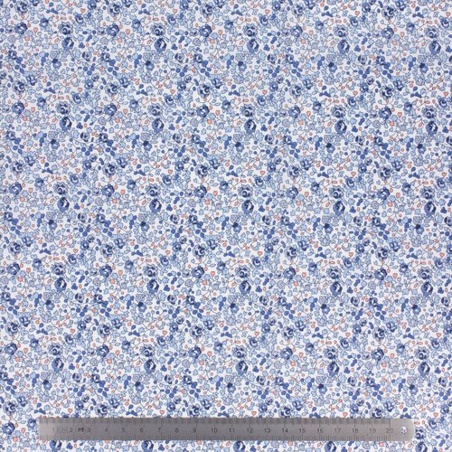 Tissu liberty fabrics tana lawn® eloise, en coton bleu, confection, accessoires, vente par 25 cm sur 136 cm de laize